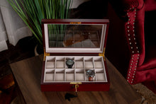 Load image into Gallery viewer, 12 Piece Cherry Wood Watch Box | Custom Text - Kustom Products Inc