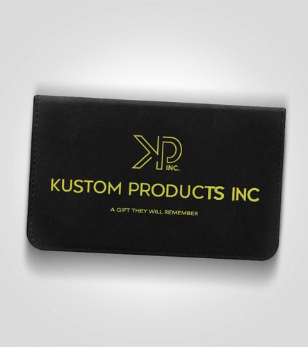 2pc. Black Leather Wine Tool Set | Gold Lettering, Add Logo - Kustom Products Inc
