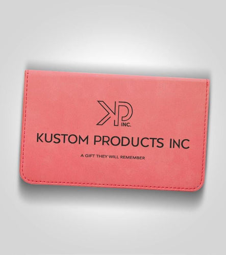 2pc. Pink Leather Wine Tool Set | Black Lettering, Add Logo - Kustom Products Inc