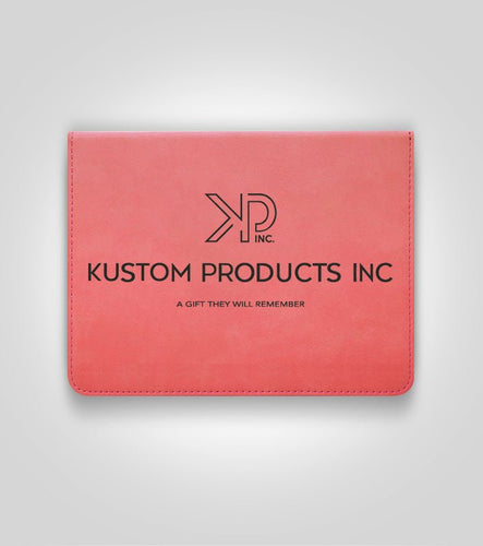 5pc. Pink Leather Wine Tool Set | Black Lettering, Add Logo - Kustom Products Inc