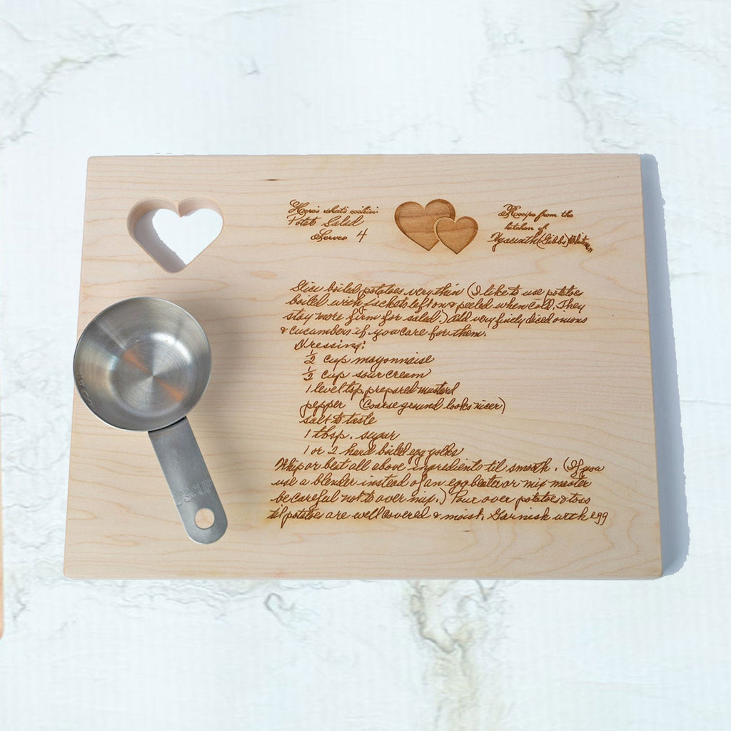 Heart Recipe Board | Maple & Cherry Wood Available