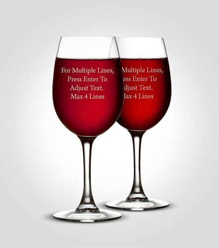 Wine Glasses Set | Custom Text - Kustom Products Inc