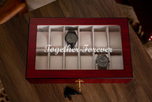 Load image into Gallery viewer, 12 Piece Cherry Wood Watch Box | Custom Text - Kustom Products Inc