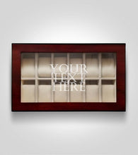 Load image into Gallery viewer, 12 Piece Cherry Wood Watch Box | Custom Text - Kustom Products Inc
