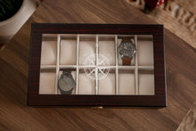 Load image into Gallery viewer, 12 Piece Ebony Wood Watch Box | Custom Image - Kustom Products Inc