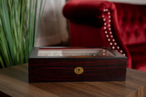 12 Piece Ebony Wood Watch Box | Style 3 - Kustom Products Inc