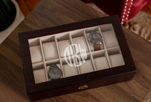 Load image into Gallery viewer, 12 Piece Ebony Wood Watch Box | Style 3 - Kustom Products Inc