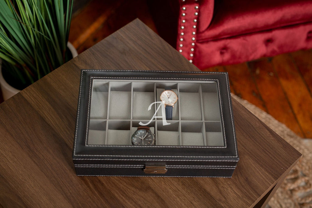 12 Piece Leather Watch Box | Style 8