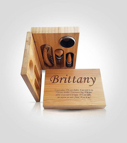 4pc. Bamboo Wine Tool Set - Kustom Products Inc