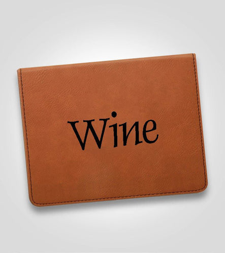 4pc Tan Leather Wine Tool Set | Black Lettering - Kustom Products Inc