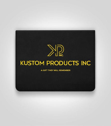 5pc. Black Leather Wine Tool Set | Gold Lettering, Add Logo - Kustom Products Inc