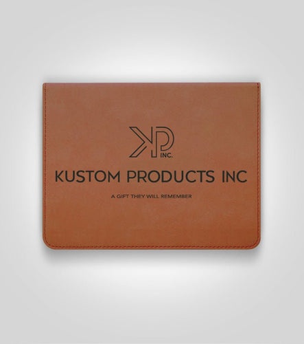 5pc. Dark Brown Leather Wine Tool Set | Black Lettering, Add Logo - Kustom Products Inc