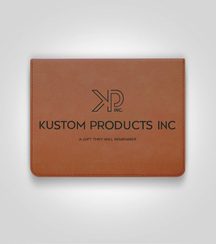 5pc. Dark Brown Leather Wine Tool Set | Black Lettering, Add Logo - Kustom Products Inc