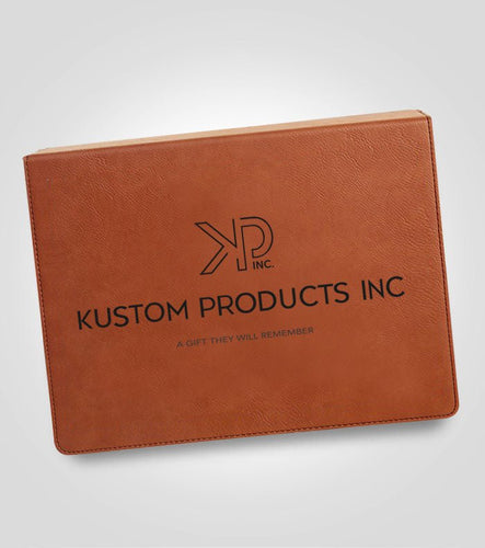5pc. Tan Leather Wine Tool Set | Black Lettering, Add Logo - Kustom Products Inc