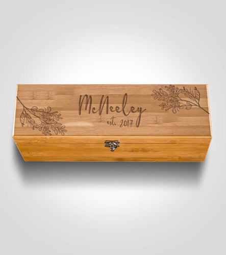 Bamboo Wine Ceremony Gift Box | Floral - Kustom Products Inc