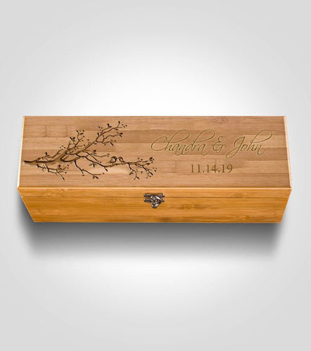 Bamboo Wine Ceremony Gift Box | Lovebirds - Kustom Products Inc