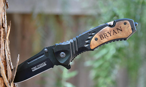 Black Tactical Folding Pocket Knife - Kustom Products Inc