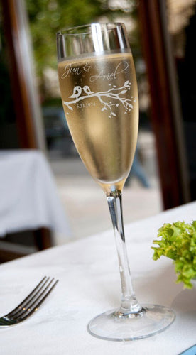 Champagne Flutes | Lovebirds - Kustom Products Inc