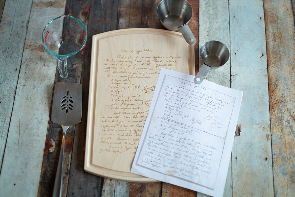 Chef's Handwritten Recipe Cutting Board | Multiple Woods Available