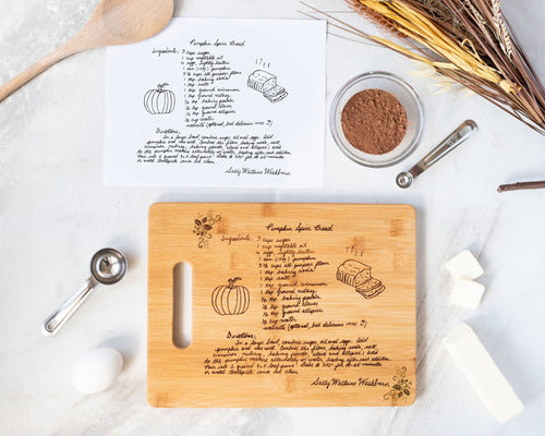 Christmas Recipe Cutting Board | Bamboo, Medium - Kustom Products Inc