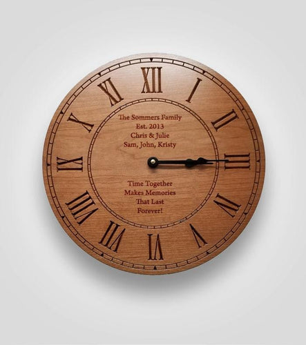 Clock with Roman Numerals | Custom Text - Kustom Products Inc