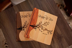 HomeCustom Engraved Wooden Photo Album, With Lovedbirds Design on Front For Happy Couple, Perfect for Weddings and Anniversaries - Kustom Products Inc