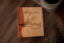 Load image into Gallery viewer, HomeCustom Engraved Wooden Photo Album, With Lovedbirds Design on Front For Happy Couple, Perfect for Weddings and Anniversaries - Kustom Products Inc