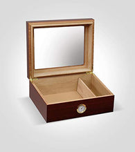 Load image into Gallery viewer, DrugstoreDesktop Cherry Cigar Humidor Initial Box with Lid | Custom Monogrammed | Lined with Genuine Spanish Cedar Case | Hygrometer, Humidifier and Glass Sophistication Top Box - Kustom Products Inc