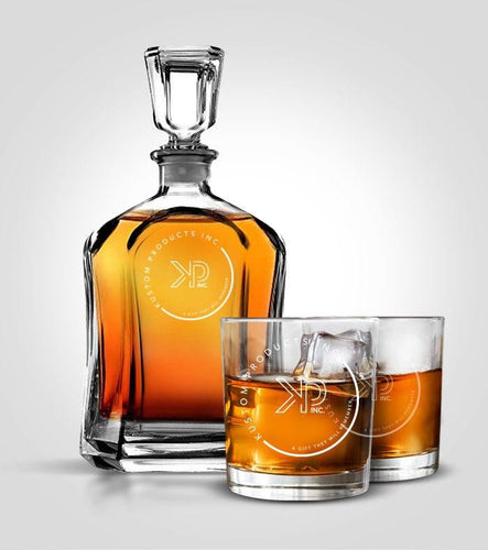 Flat Decanter Set | Custom Image - Kustom Products Inc