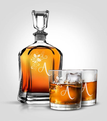 Flat Decanter Set | Holidays - Kustom Products Inc