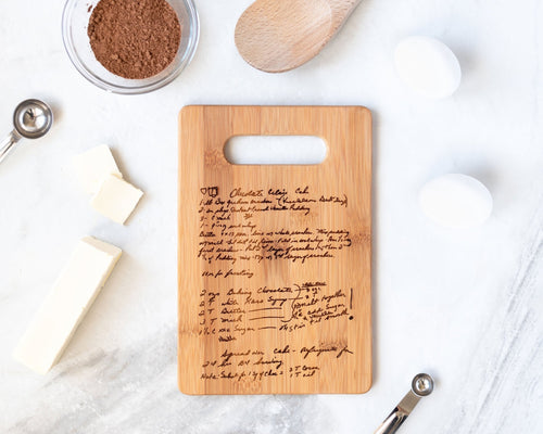Handwritten Recipe Cutting Board | Bamboo, Small - Kustom Products Inc