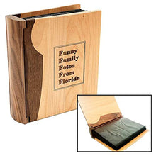 Load image into Gallery viewer, HomeKustom Products Inc Walnut Photo Album | Custom Engraved Memory Book with Text Printed | Perfect for Weddings &amp; Anniversaries | Album is Natural Maple &amp; Walnut | Holds 200 4” x 6” Photos - Kustom Products Inc