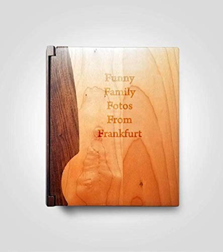 HomeKustom Products Inc Walnut Photo Album | Custom Engraved Memory Book with Text Printed | Perfect for Weddings & Anniversaries | Album is Natural Maple & Walnut | Holds 200 4” x 6” Photos - Kustom Products Inc