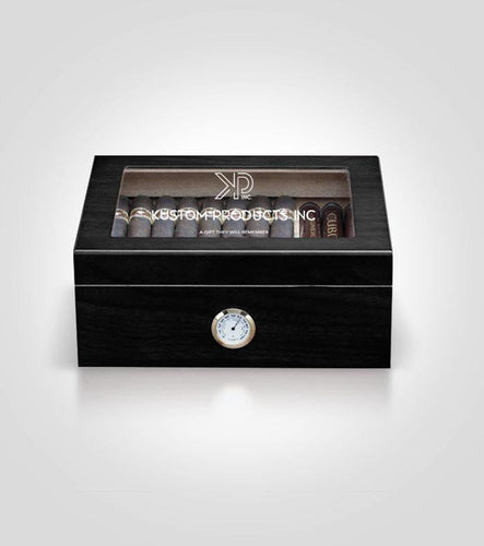 Large Black Humidor | Custom Image - Kustom Products Inc