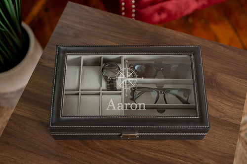 Leather Sunglass Watch Box | Custom Image - Kustom Products Inc
