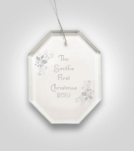 Octagon Crystal Ornament | Christmas Design - Kustom Products Inc
