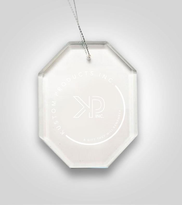 Octagon Crystal Ornament | Custom Image