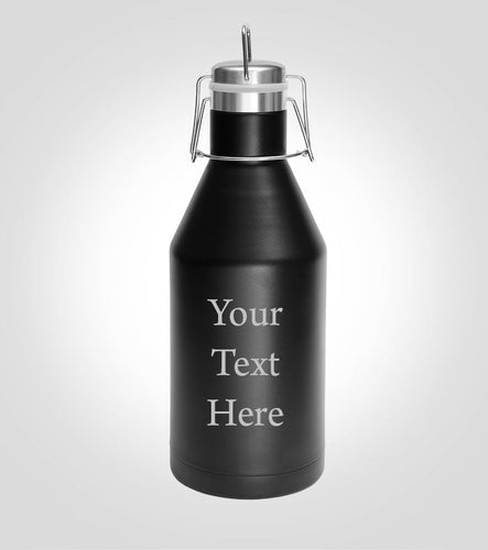 Personalized Black Beer Growler with Double Vacuum Wall - Kustom Products Inc
