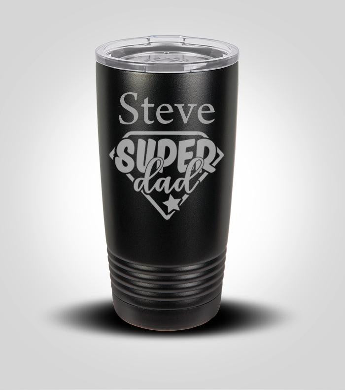 Personalized Black Coffee Tumbler for Father's Day | 20oz, Includes Lid