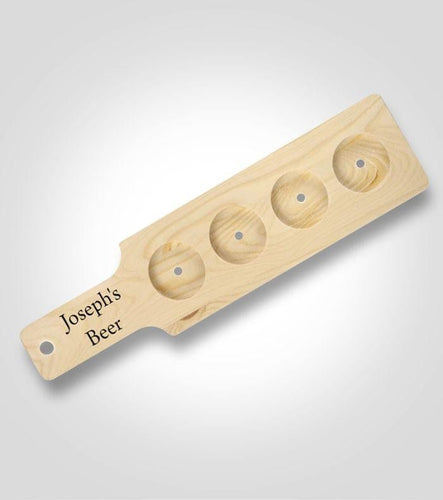 Personalized Craft Beer Flight | Blonde Handle with Black Lettering - Kustom Products Inc