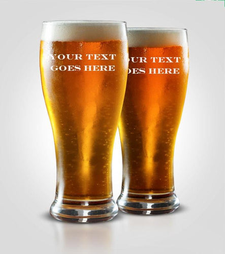 Pilsner Glasses Set | Custom Text - Kustom Products Inc