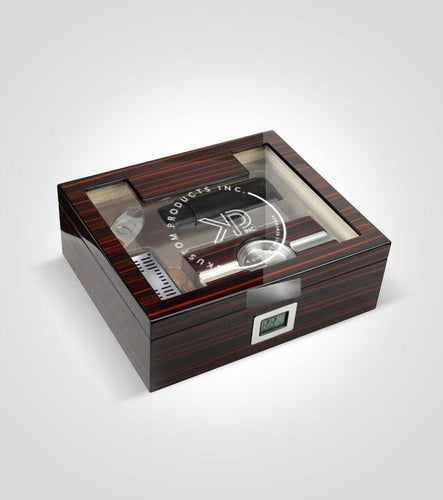 Presidential Humidor with Cutter, Cigar Case & Ashtray | Add Custom Image - Kustom Products Inc