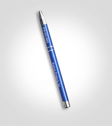 Set of 10 Personalized Blue Ballpoint Pens | Black Ink - Kustom Products Inc