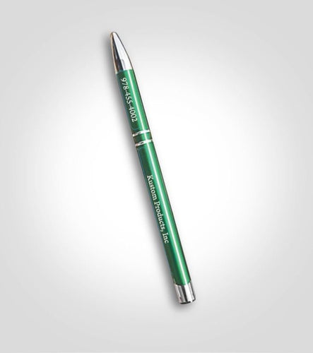 Set of 10 Personalized Green Ballpoint Pens | Black Ink - Kustom Products Inc