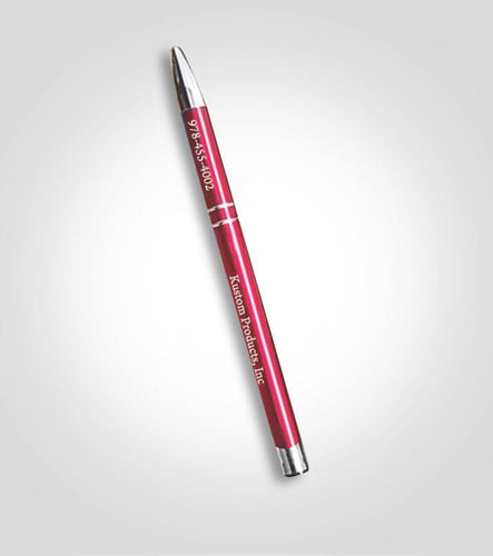 Set of 10 Personalized Red Ballpoint Pens | Black Ink - Kustom Products Inc
