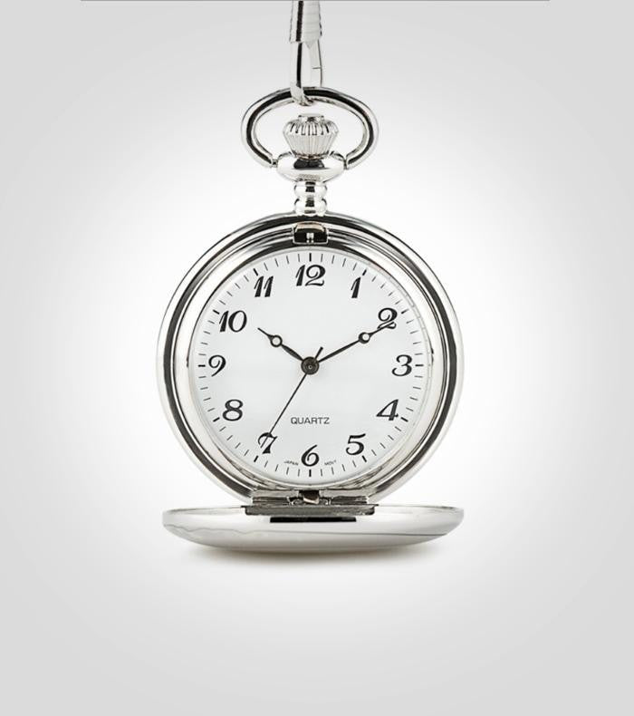 Silver Pocket Watch with Chain