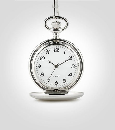 Silver Pocket Watch with Chain - Kustom Products Inc