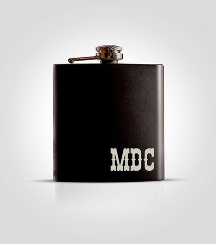 Single Black Flask | 3 Initials - Kustom Products Inc