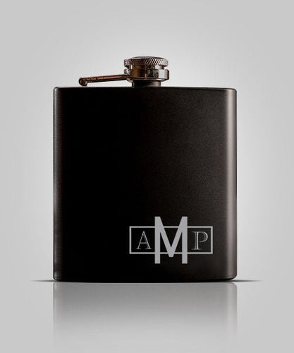 Single Black Flask | Groomsman - Kustom Products Inc