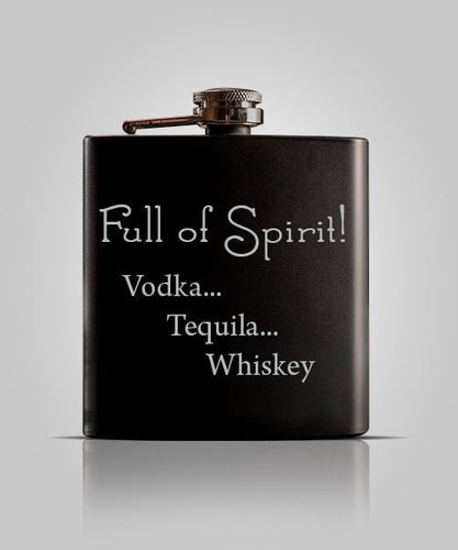 Single Black Flask | Spirits - Kustom Products Inc